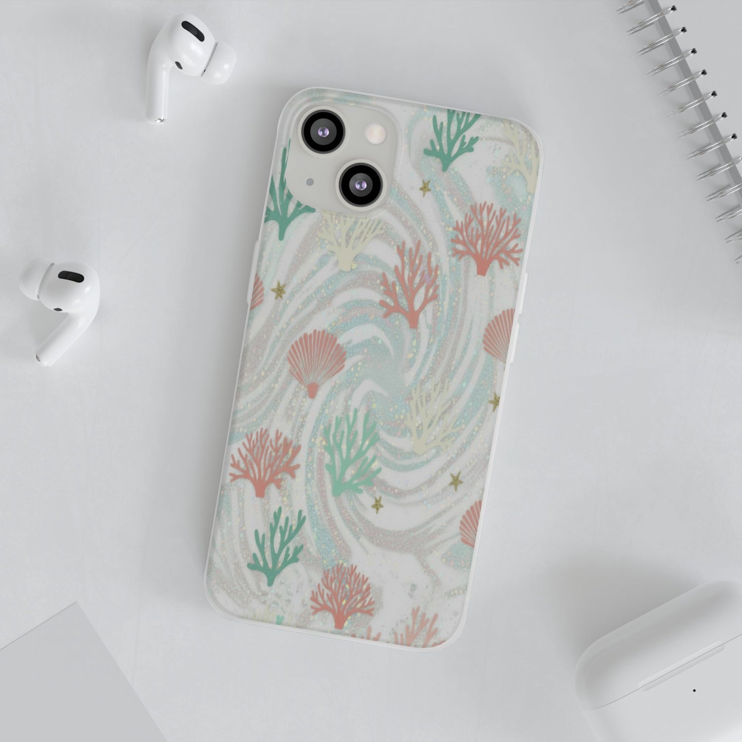 Pastel Seashell Phone Case — Coral Reef Wave iPhone Cover