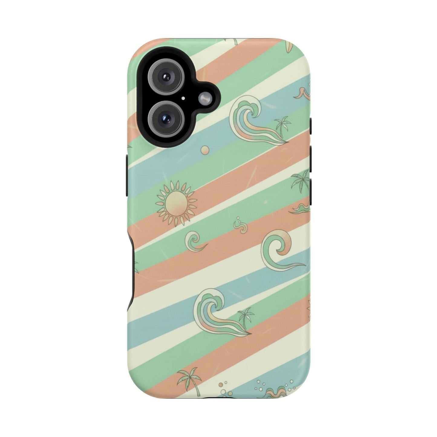 Magnetic Impact-Resistant Phone Case — Retro Surf Stripes