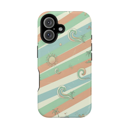 Magnetic Impact-Resistant Phone Case — Retro Surf Stripes