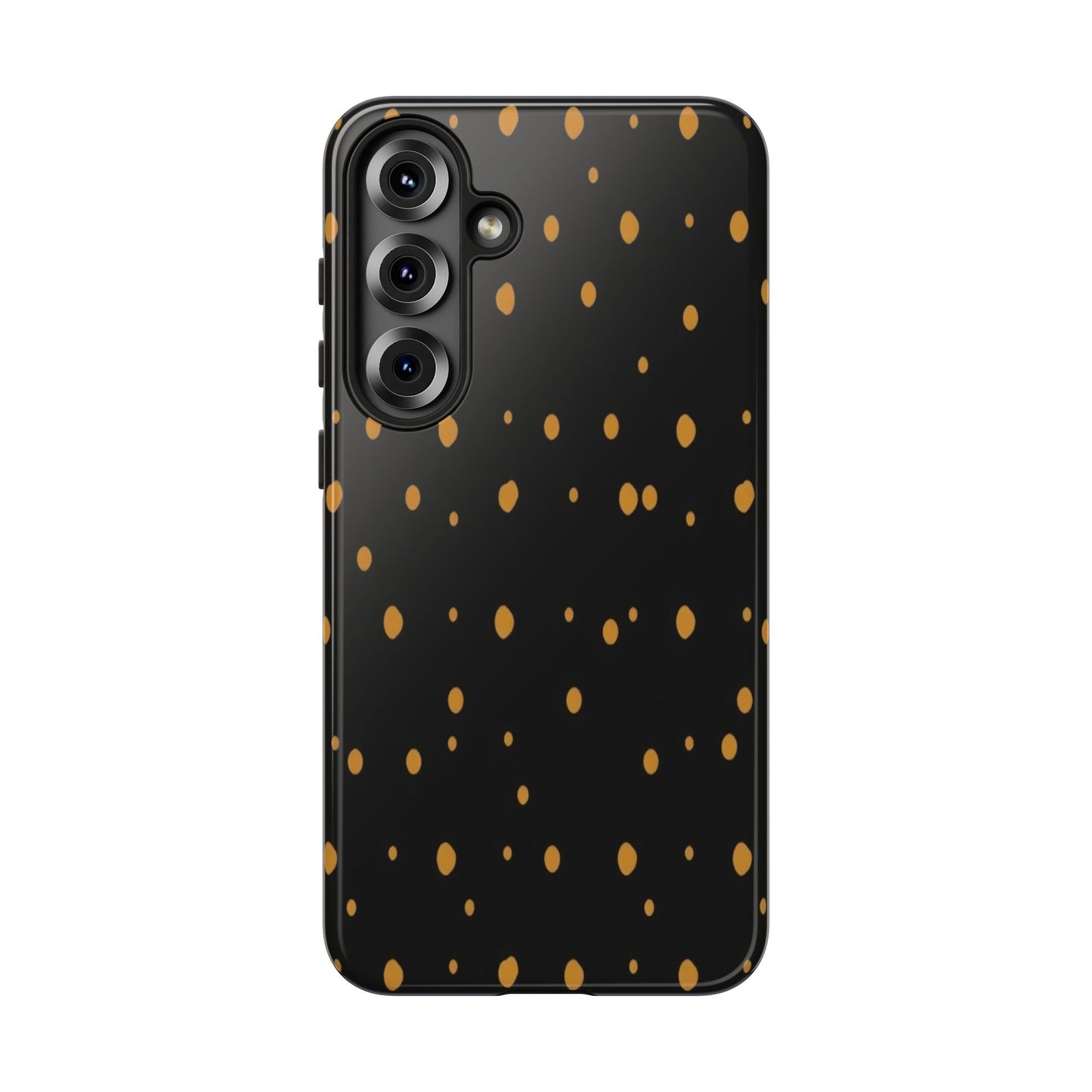 Black & Gold Dot Tough Phone Case — Protective Sparkle Pattern