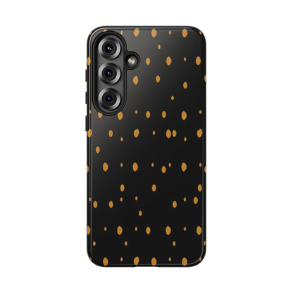Black & Gold Dot Tough Phone Case — Protective Sparkle Pattern