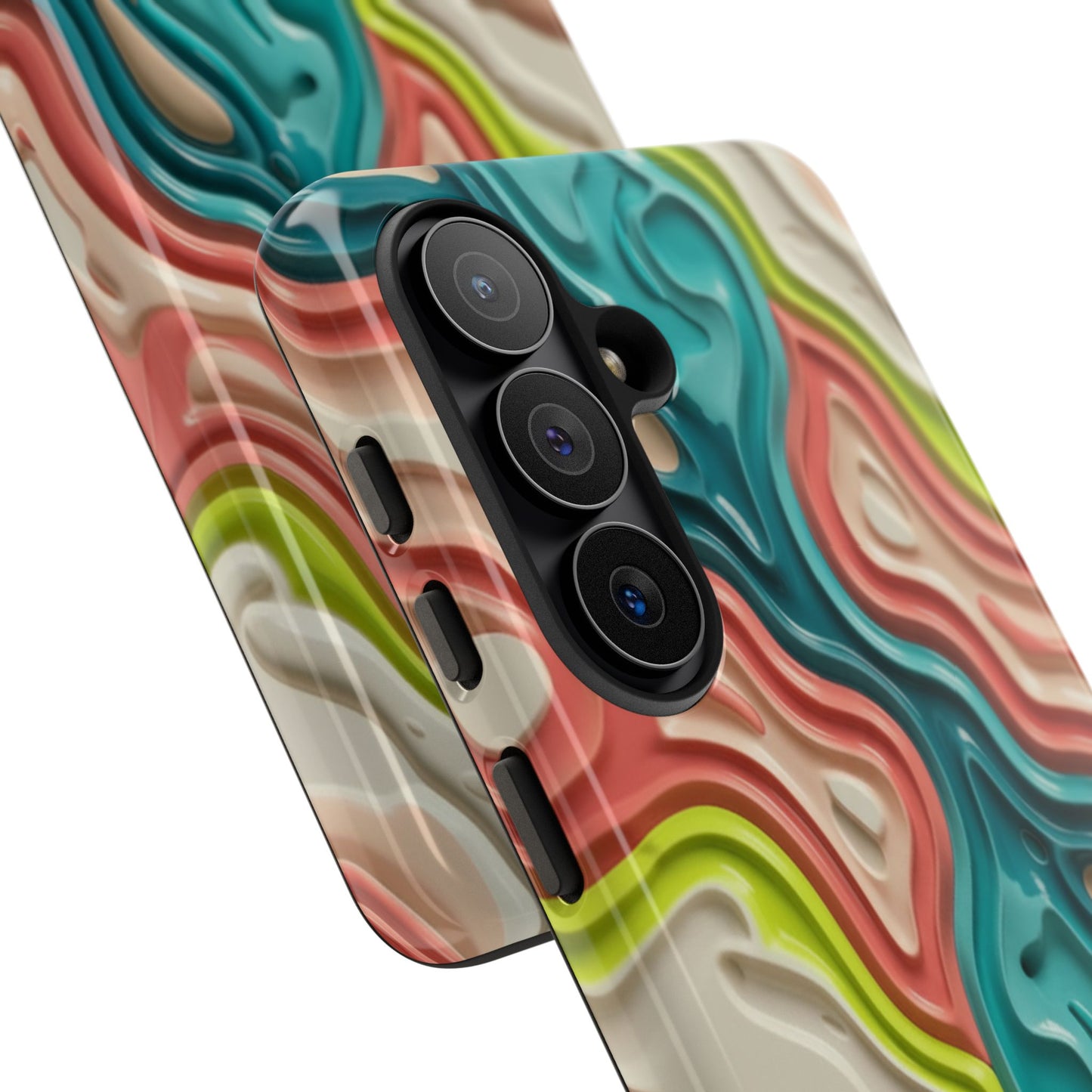Abstract Contour Phone Case — Colorful Topographic Pattern Tough Case