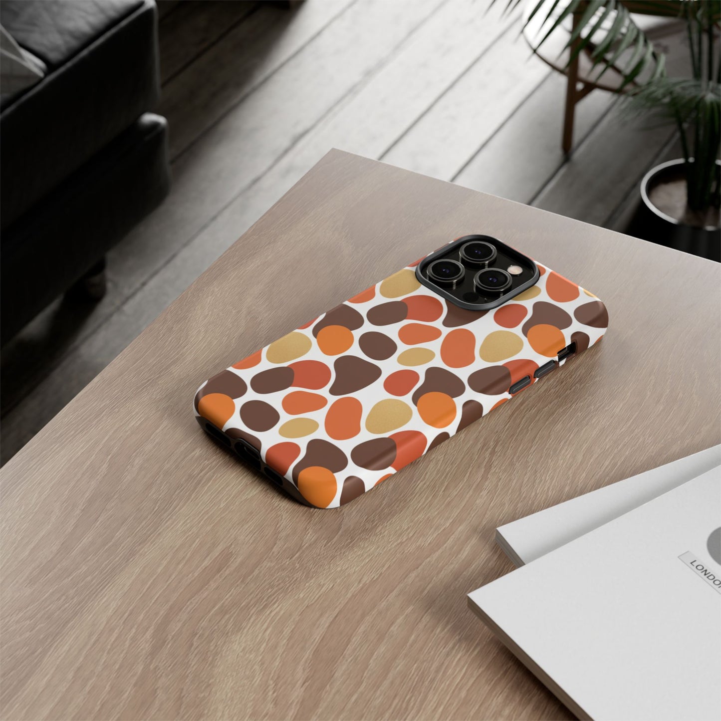 Phone Case — Retro Pebble Pattern in Warm Autumn Colors
