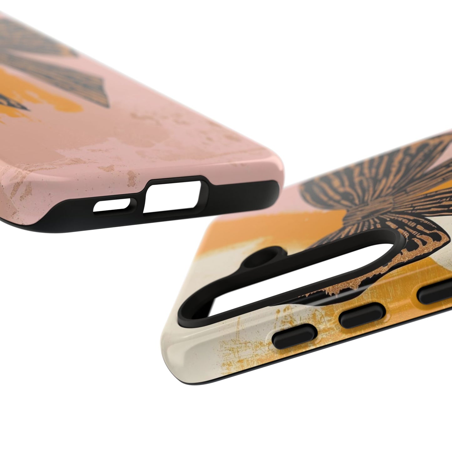 Bow Brushstroke Tough Phone Case — Pink & Mustard