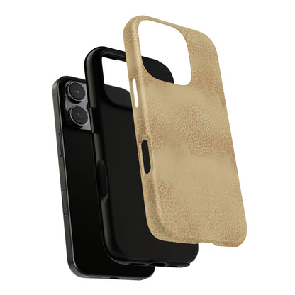 Tan Distressed Leather Texture Phone Case — Rugged Protective iPhone Cover