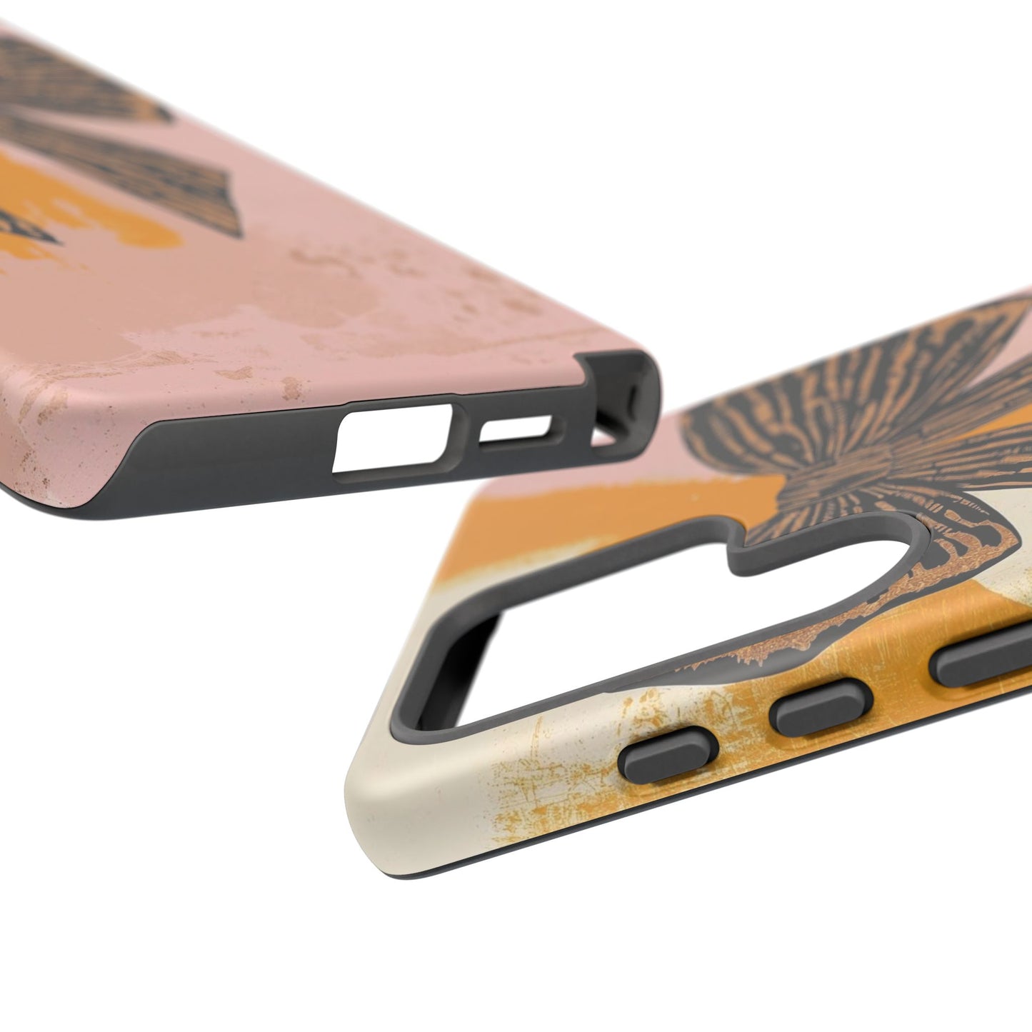 Bow Brushstroke Tough Phone Case — Pink & Mustard