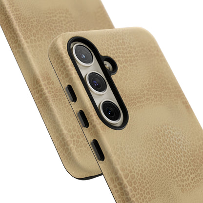 Tan Distressed Leather Texture Phone Case — Rugged Protective iPhone Cover