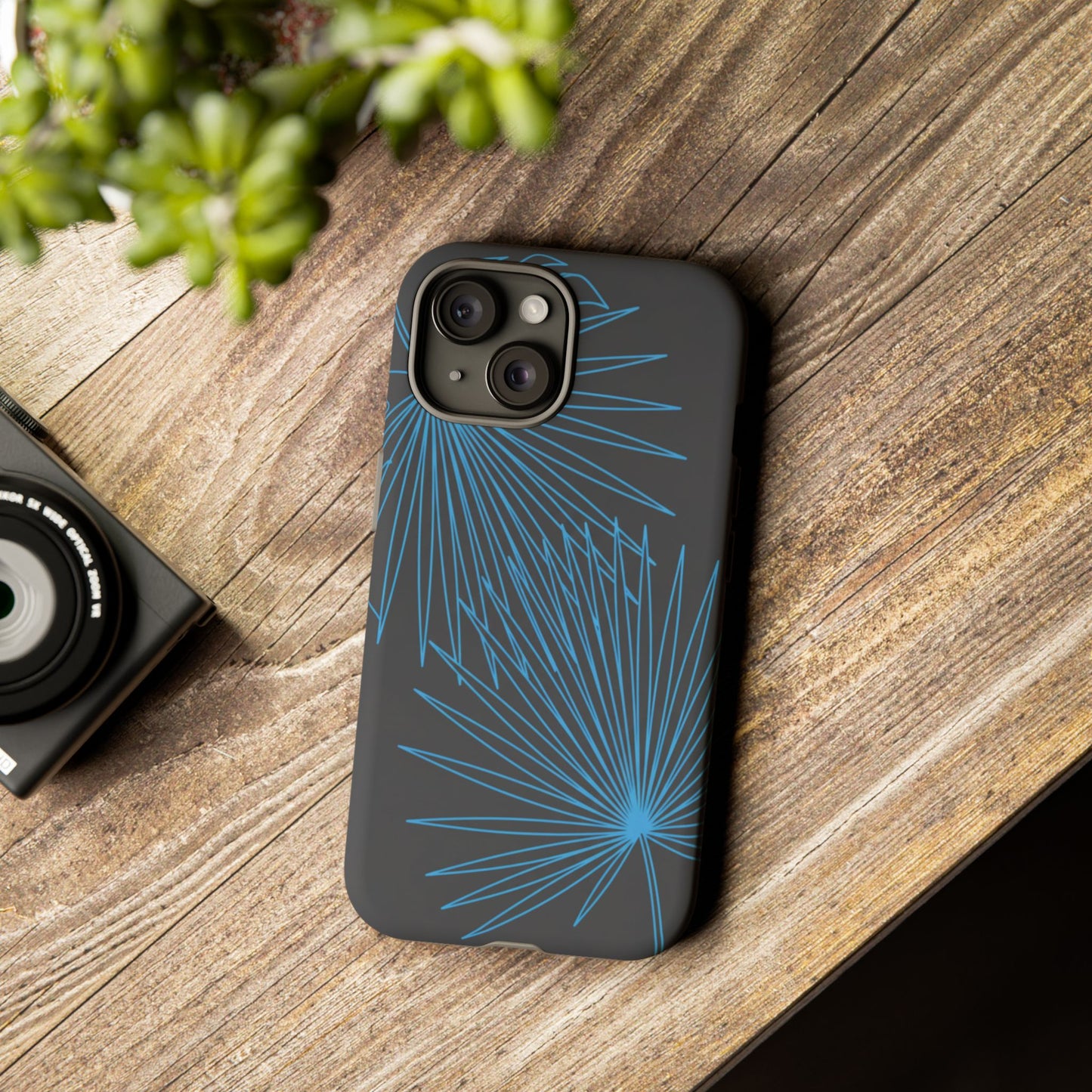 Blue Dandelion Burst Tough Phone Case — Protective Floral iPhone Cover