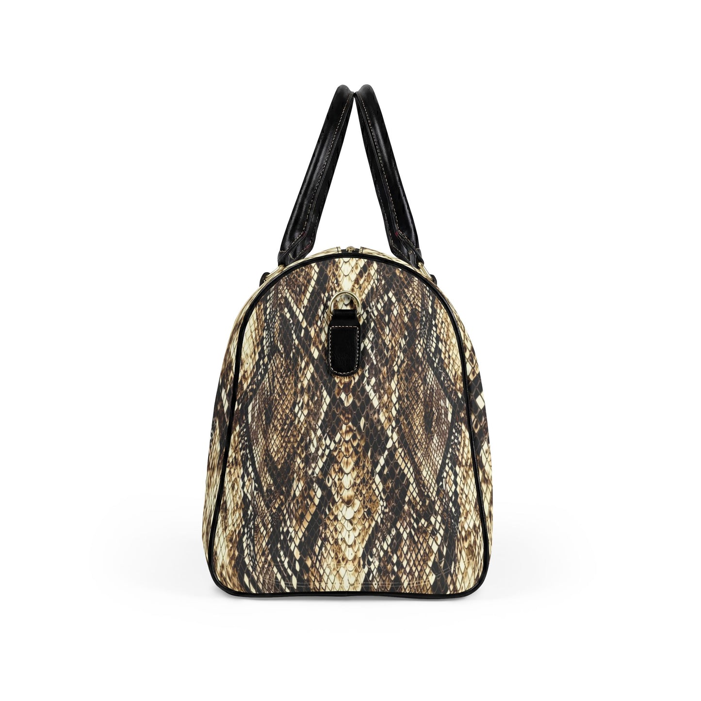 Python-Print Leather Travel Bag — Snake Skin Weekender Duffel