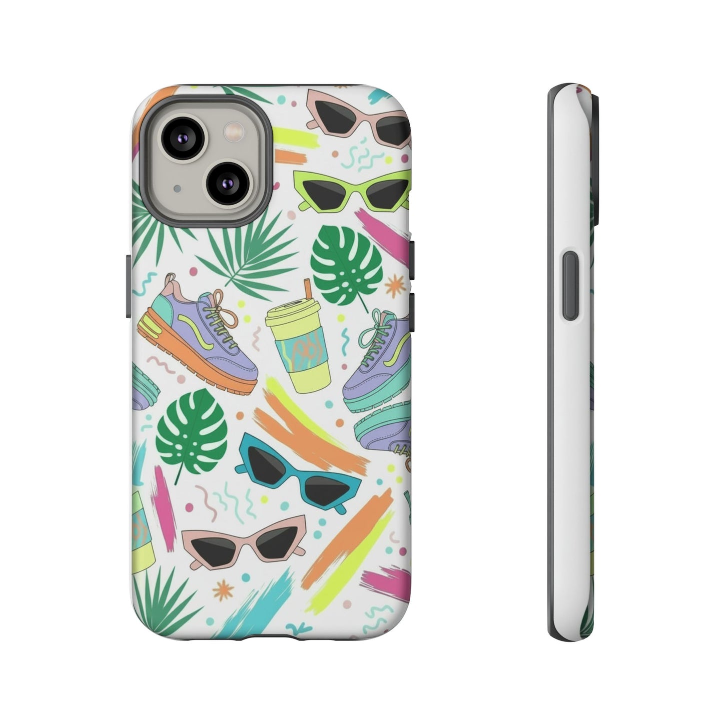 Tough Cases — Colorful Retro Sneakers & Sunglasses Phone Case