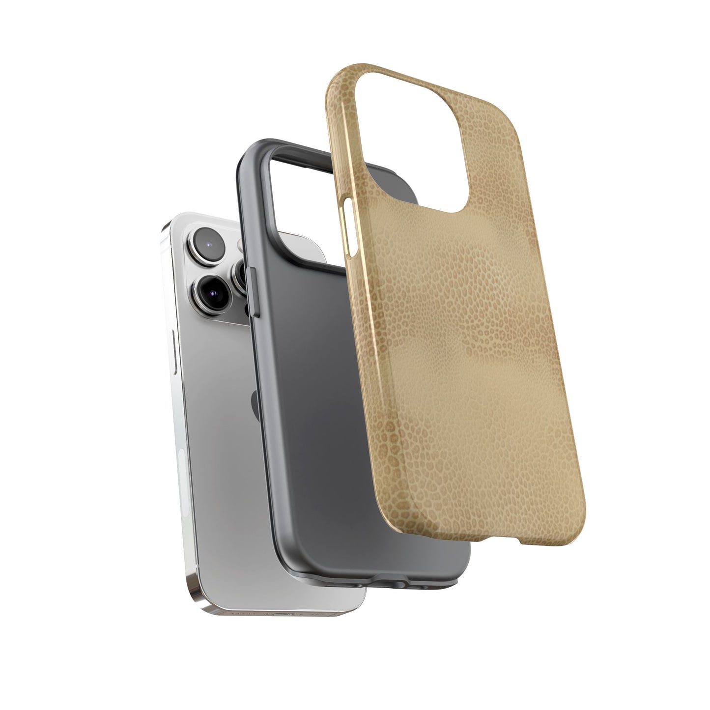 Tan Distressed Leather Texture Phone Case — Rugged Protective iPhone Cover