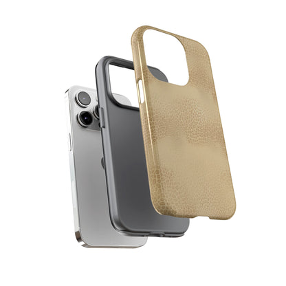 Tan Distressed Leather Texture Phone Case — Rugged Protective iPhone Cover