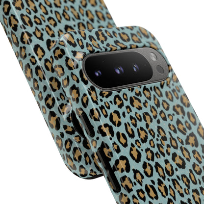 Leopard Print Tough Phone Case - Blue Cheetah Protective Cover