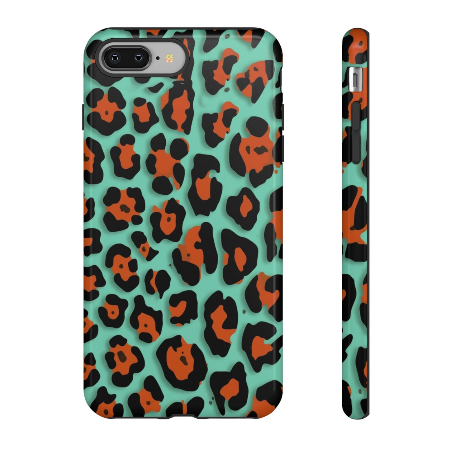 Teal & Rust Leopard Phone Case — Tough Protective Animal Print