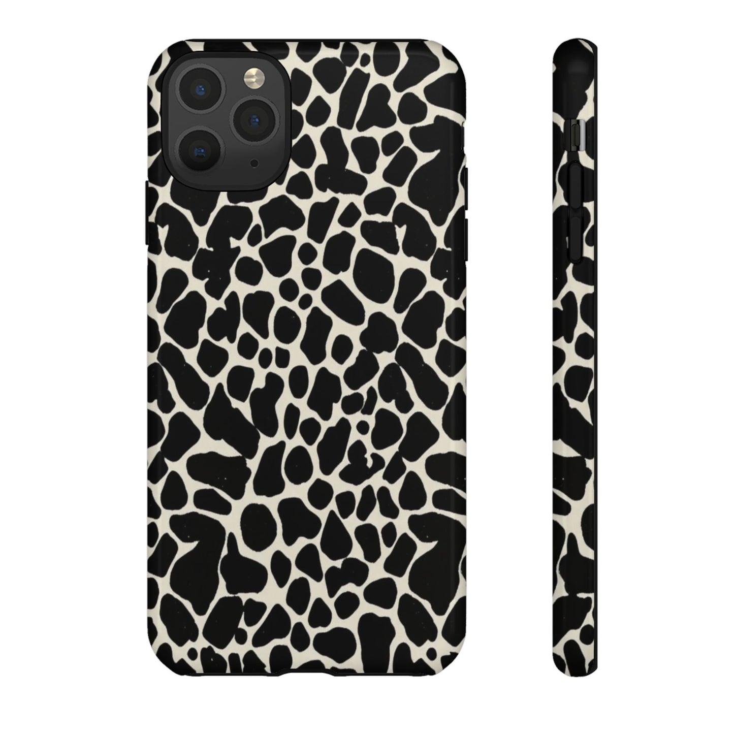 Black and White Cowhide Phone Case — Protective Tough Case