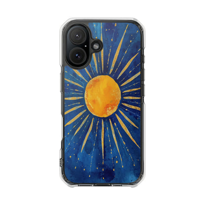 Sunburst Sky Magnetic Clear Phone Case — Protective Artistic Sun Design
