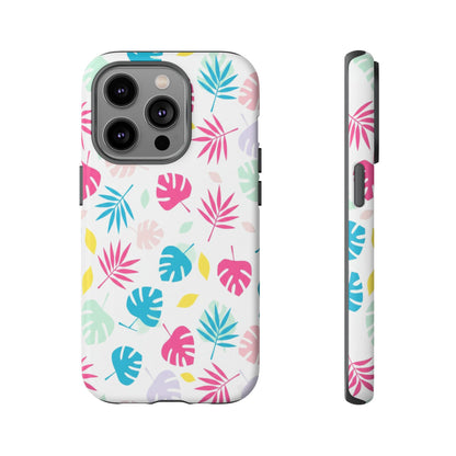 Tropical Leaf Phone Case — Colorful Pastel Monstera & Palm iPhone Case