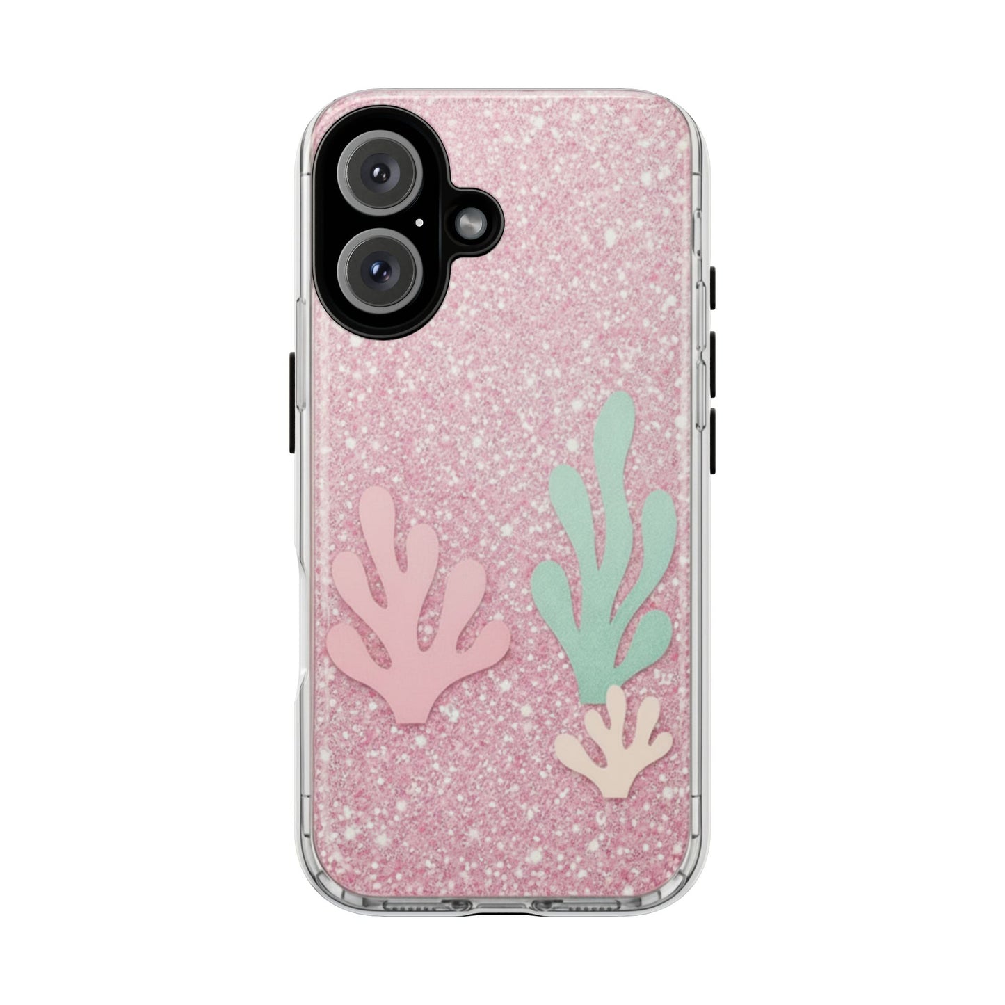 Pink Glitter Seaweed Tough Case - Sparkle Protective Phone Cover