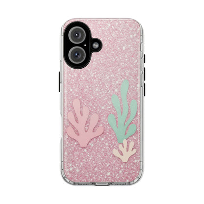 Pink Glitter Seaweed Tough Case - Sparkle Protective Phone Cover