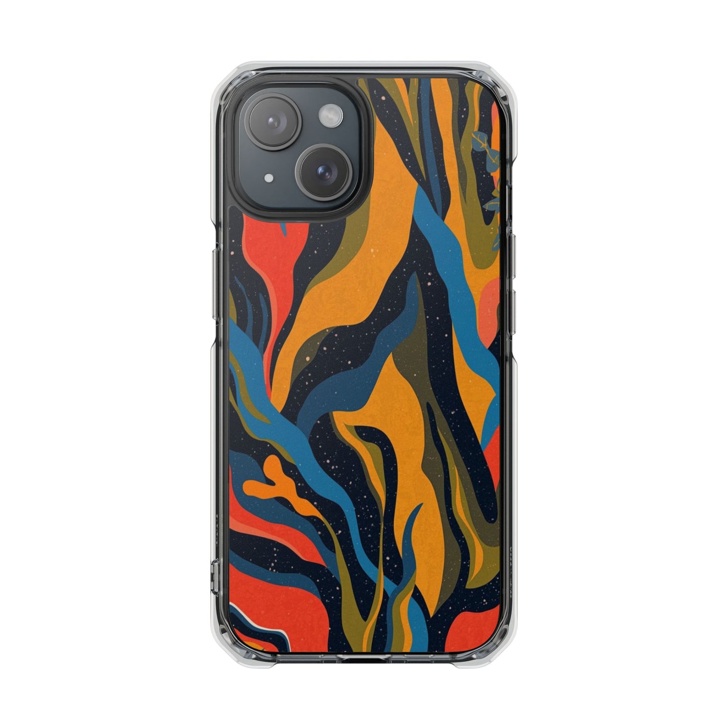 Clear Magnetic Phone Case — Retro Swirl Abstract Design
