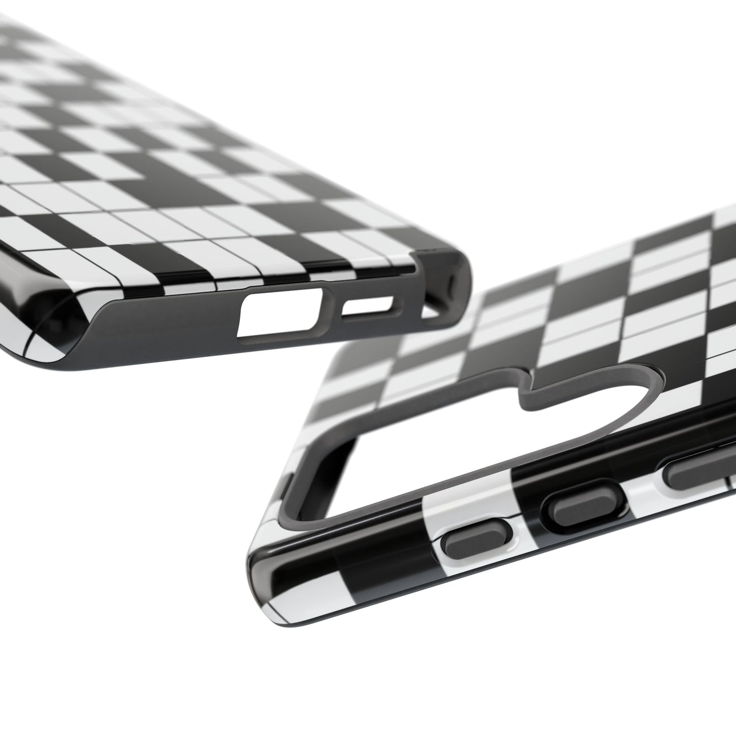 Crossword Grid Phone Case — Black & White Puzzle Pattern Tough Phone Cover