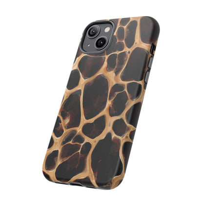 Phone Case — Brown Leather Dot Texture Rugged Protective Cover