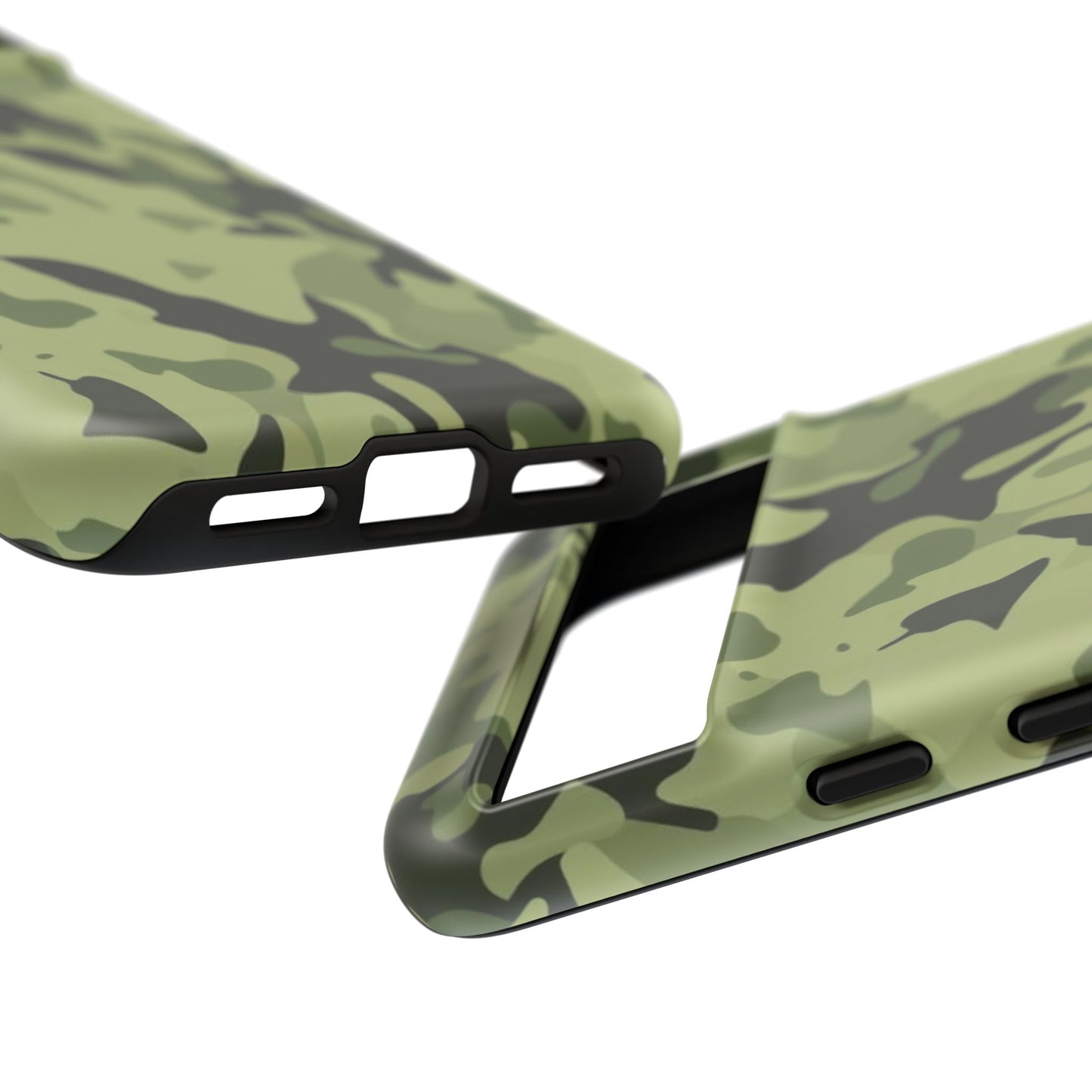 Camo Tough Phone Case — Military Green Protective iPhone Cover