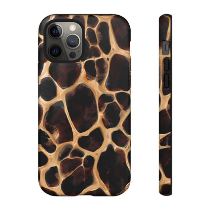 Phone Case — Brown Leather Dot Texture Rugged Protective Cover