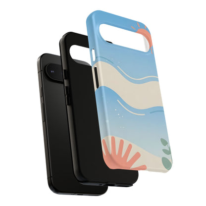 Beach Waves Tough Phone Case — Summer Sun & Seashell Protective Cover