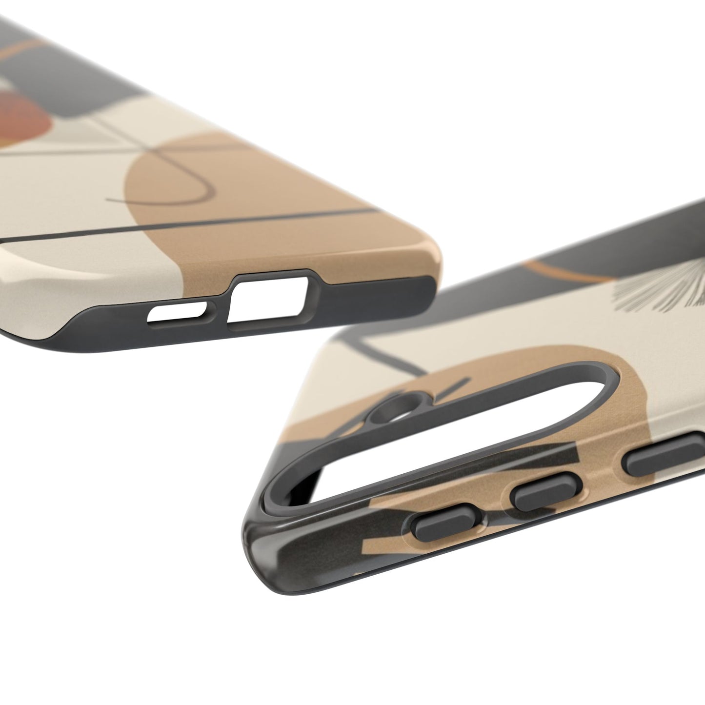 Abstract Earth Tone Phone Case — Mid-Century Minimalist Tough Case