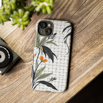Floral Woven Tough Phone Case — Protective Botanical iPhone Cover