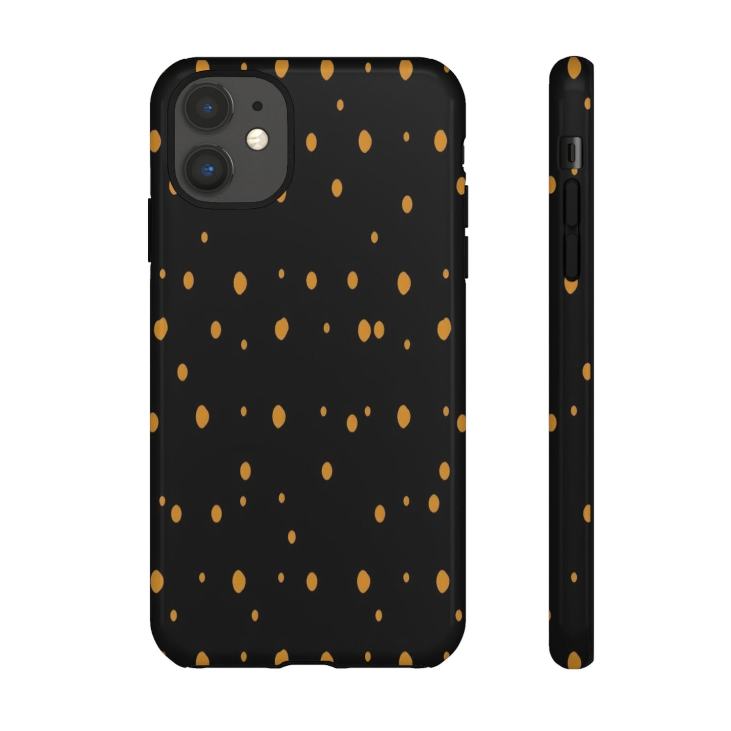 Black & Gold Dot Tough Phone Case — Protective Sparkle Pattern