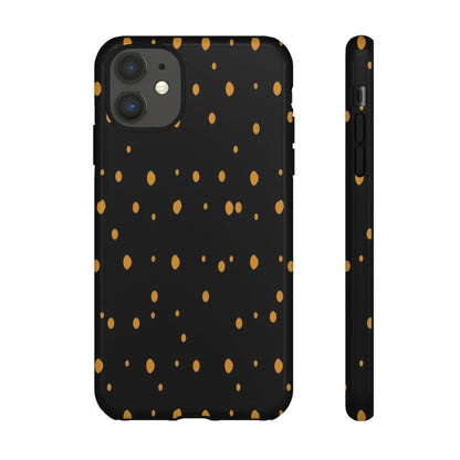 Black & Gold Dot Tough Phone Case — Protective Sparkle Pattern