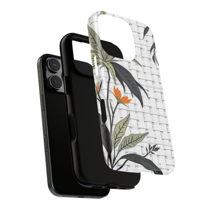 Floral Woven Tough Phone Case — Protective Botanical iPhone Cover