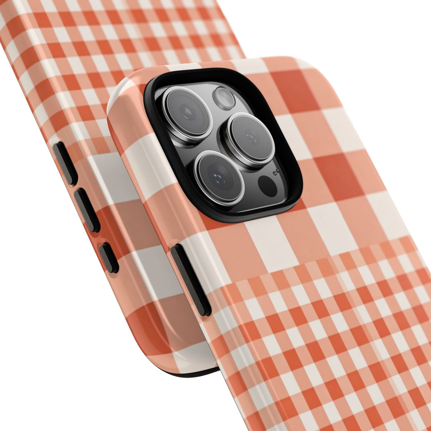 Buffalo Check Tough Phone Case — Orange Gingham Protective Cover