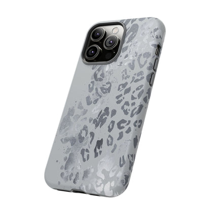 Gray Leopard Print Tough Phone Case