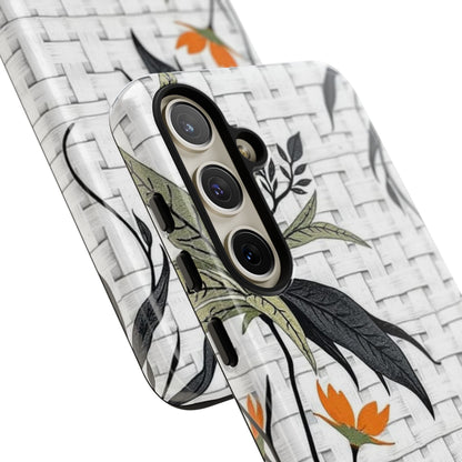 Floral Woven Tough Phone Case — Protective Botanical iPhone Cover