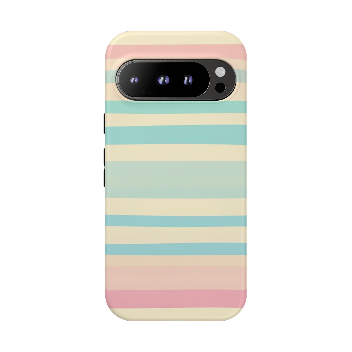 Pastel Striped Tough Phone Case – Protective Retro Rainbow Design