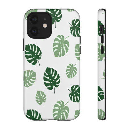 Monstera Leaf Phone Case — Tropical Green Pattern Tough Case