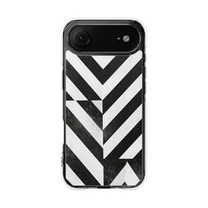 Clear Magnetic Phone Case — Bold Black & White Chevron Impact Design