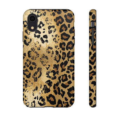 Leopard Print Tough Phone Case — Durable Protective iPhone Cover