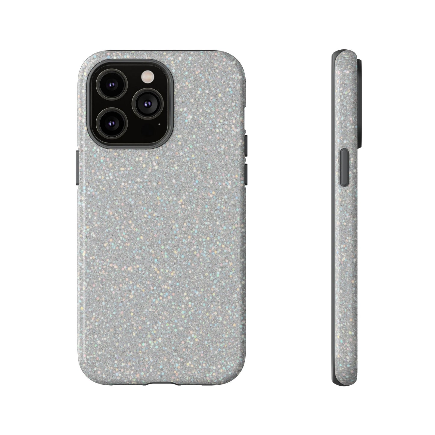 Glitter Silver Tough Phone Case — Sparkling Protective Phone Case