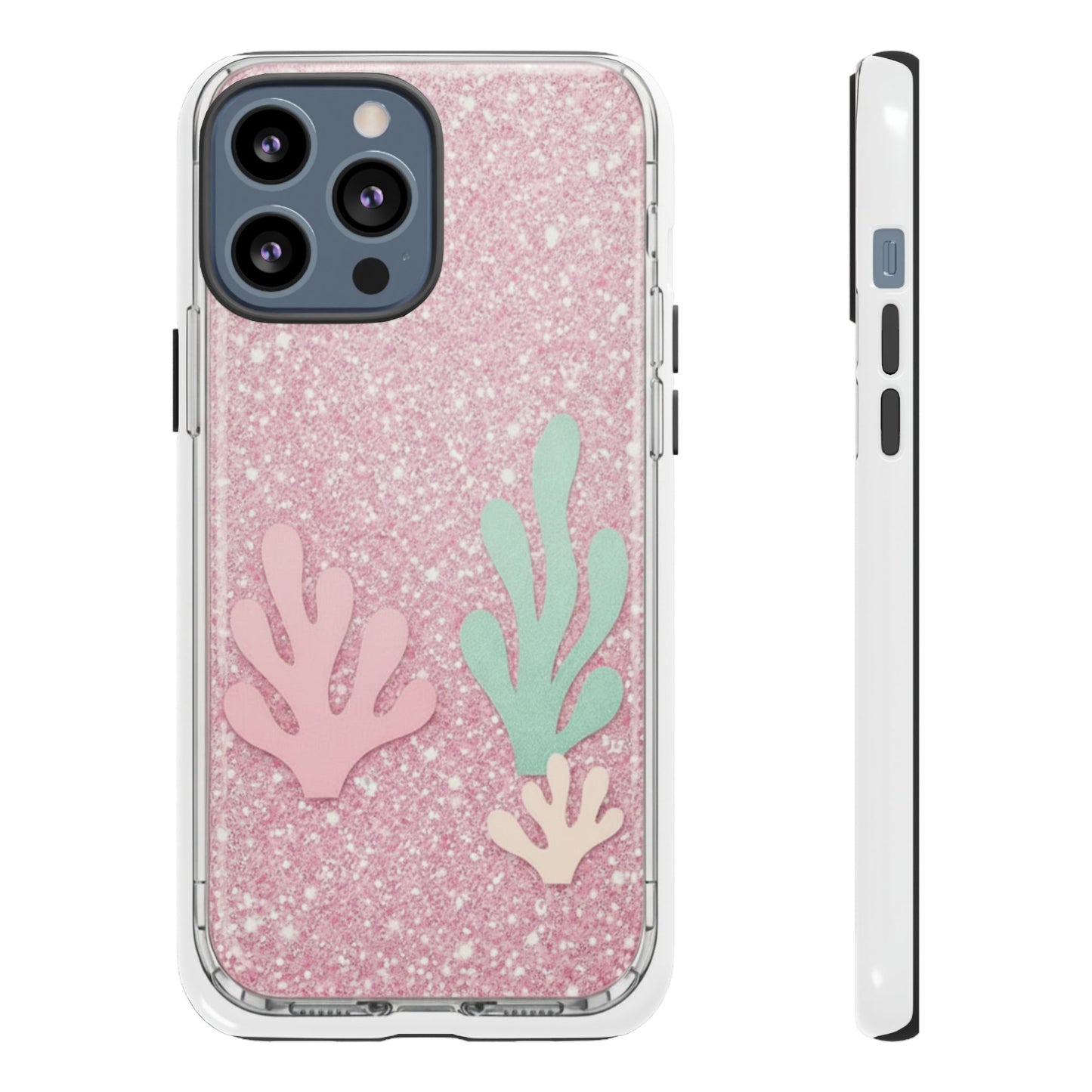 Pink Glitter Seaweed Tough Case - Sparkle Protective Phone Cover