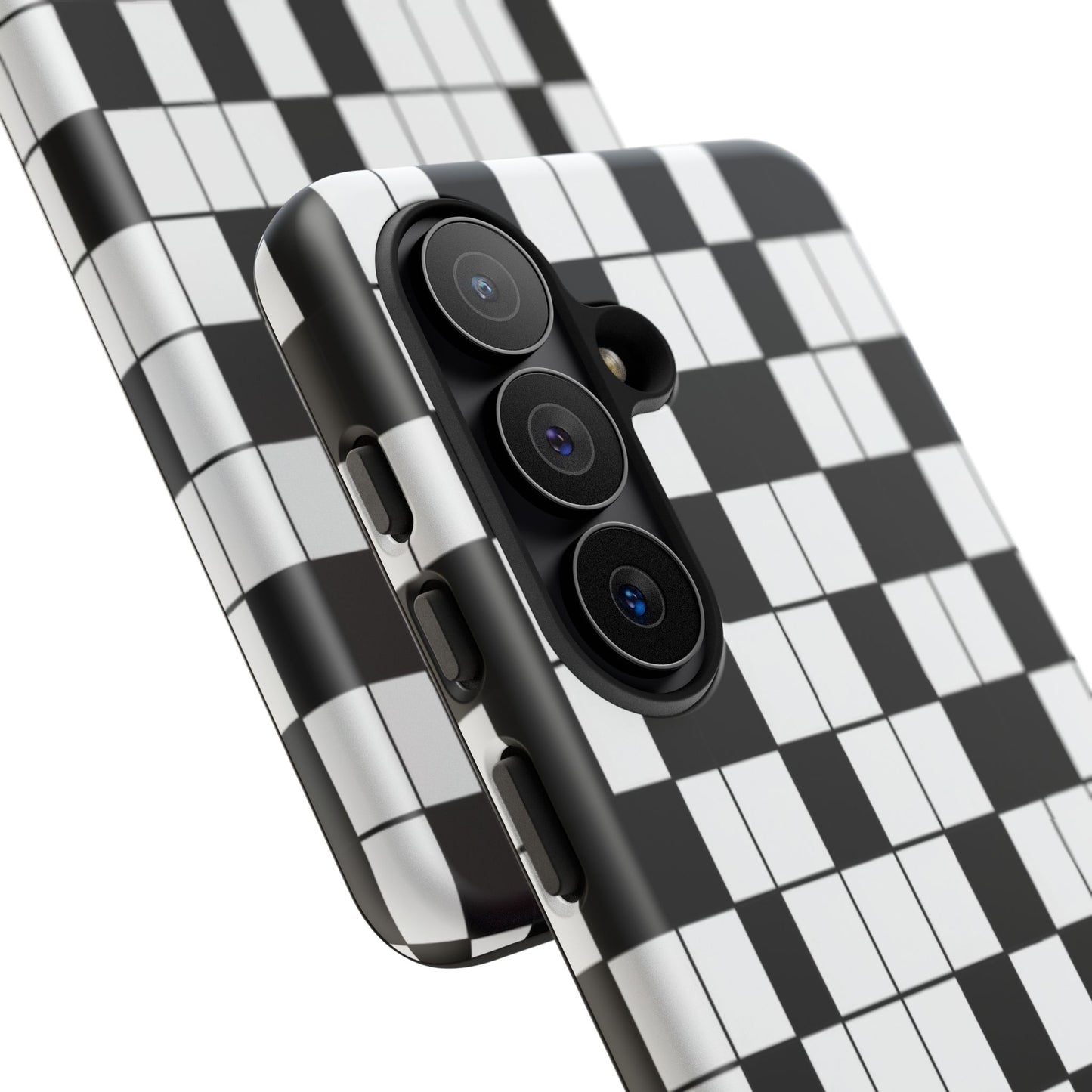 Crossword Grid Phone Case — Black & White Puzzle Pattern Tough Phone Cover
