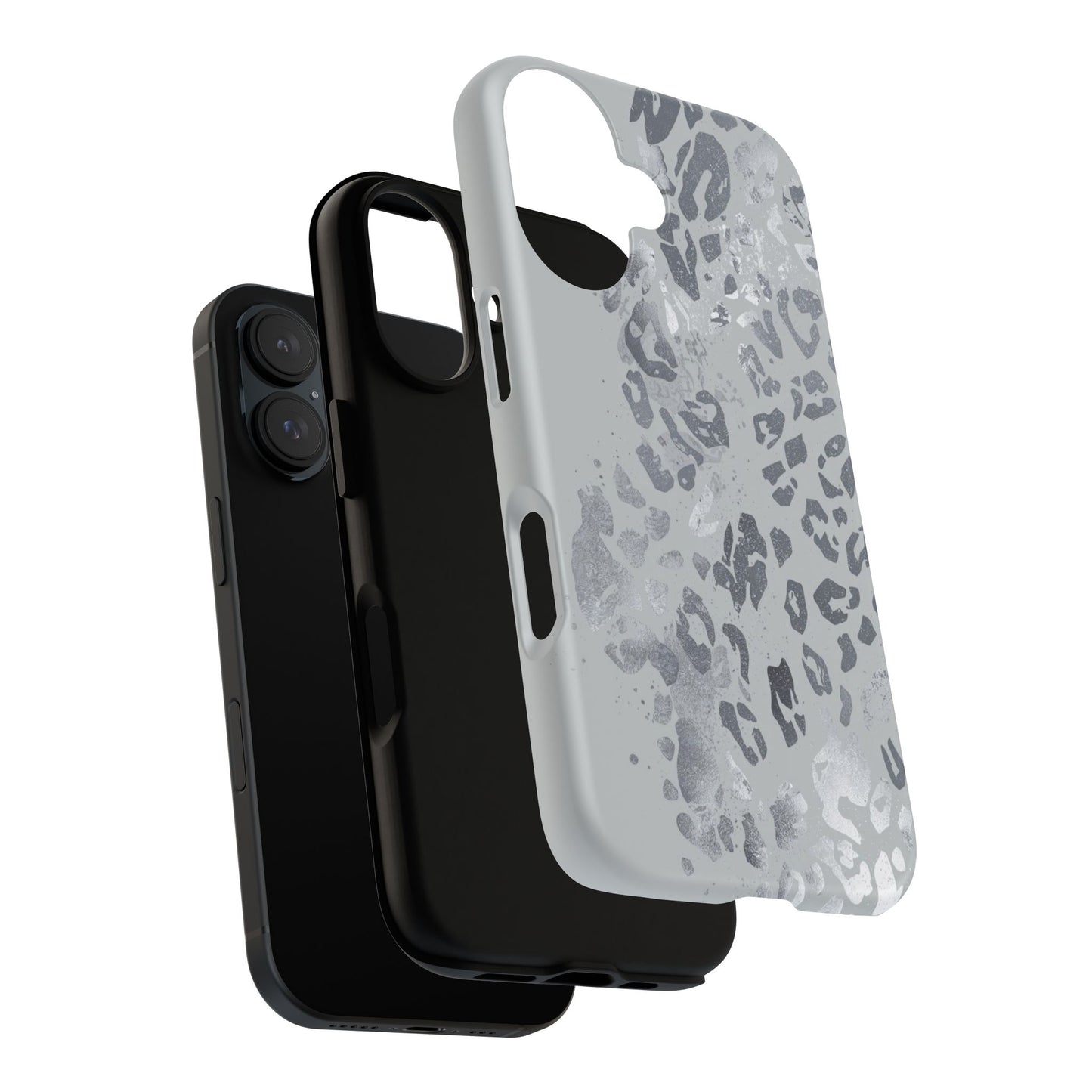 Gray Leopard Print Tough Phone Case