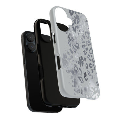 Gray Leopard Print Tough Phone Case