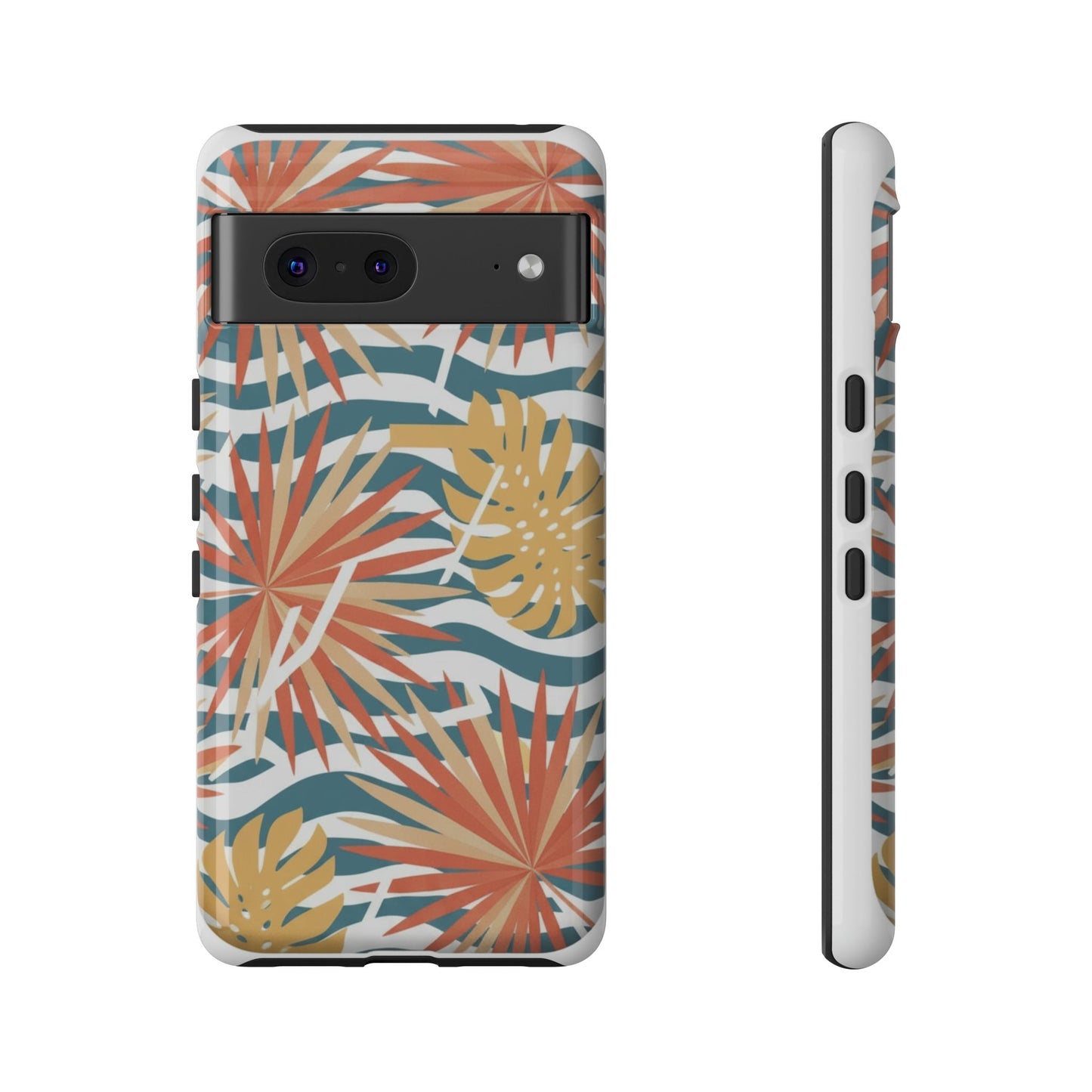 Tropical Palm Tough Phone Case – Retro Wave Floral Protective Cover