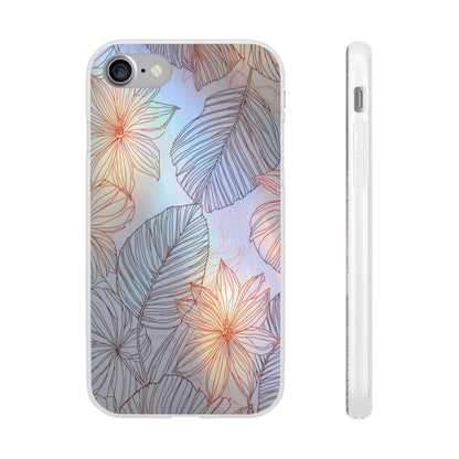 Floral Holographic Phone Case — Iridescent Leaves & Flowers Flexi Case