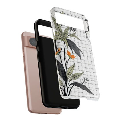 Floral Woven Tough Phone Case — Protective Botanical iPhone Cover