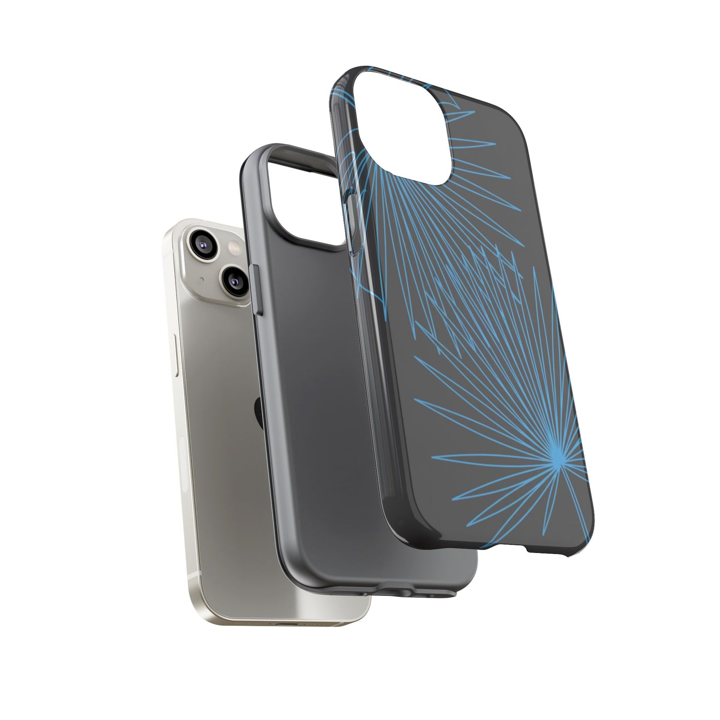 Blue Dandelion Burst Tough Phone Case — Protective Floral iPhone Cover
